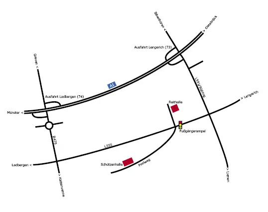 Anfahrtskizze Poolhalle Lengerich