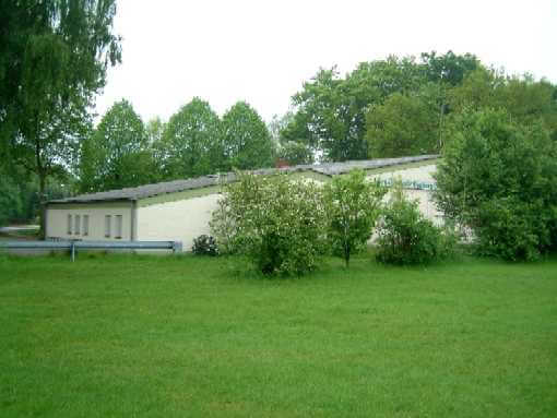 Rückseite der Poolhalle in Lengerich